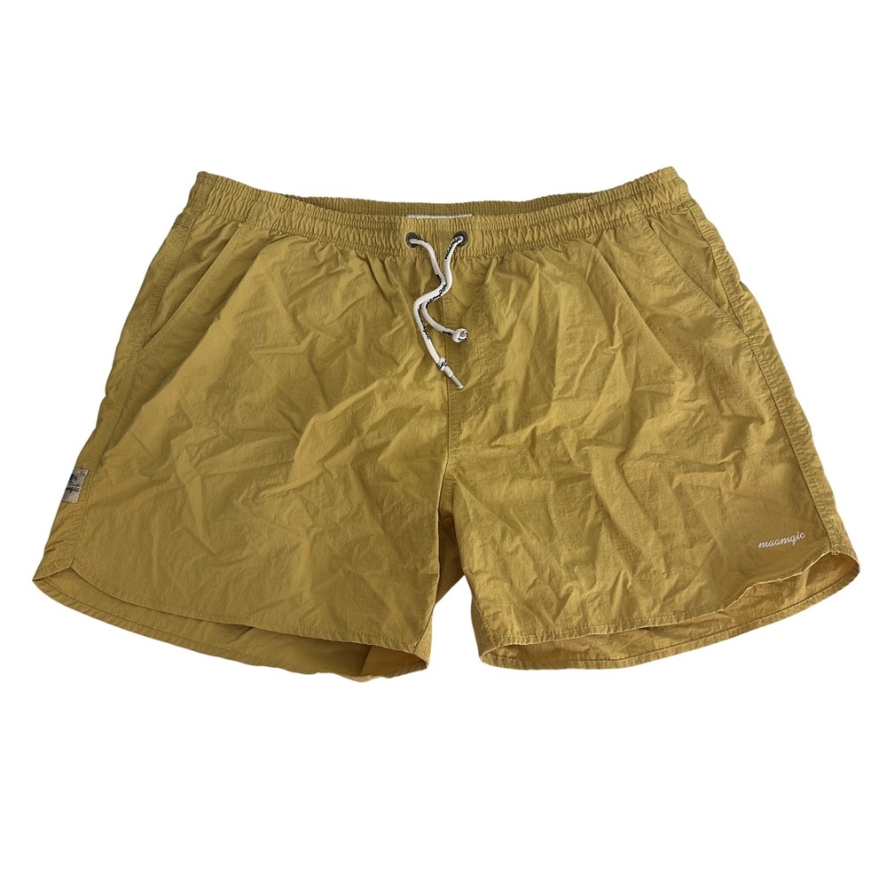 Maamgic Mens XXL Swim Trunks Drawstring Waist Shorts‎ Mustard Beach Summer